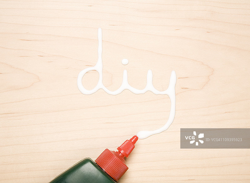 木胶形成DIY字样图片素材