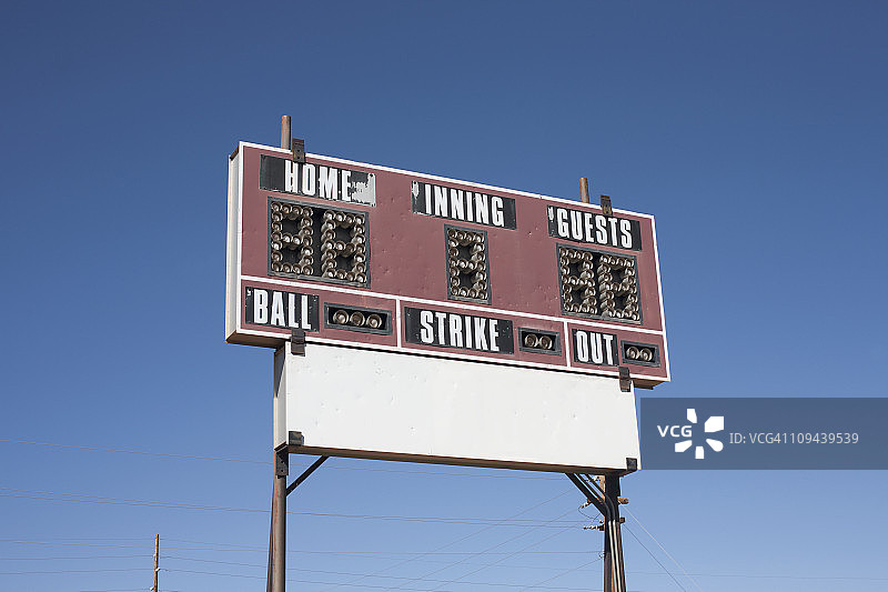 美国亚利桑那州温斯洛的棒球记分牌图片素材