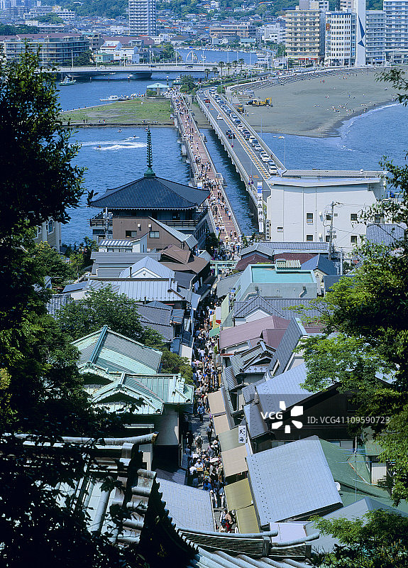 日本神奈川县藤泽市江之岛神社图片素材