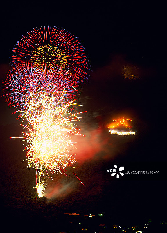 箱根大文字烧，日本神奈川县图片素材