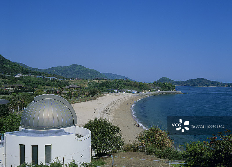 蒲刈观测台与海滩，吴市，广岛县，日本图片素材