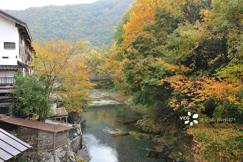 汤西川温泉，本州岛枥木县，日本图片素材
