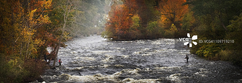 秋季的纽约鲑鱼河图片素材