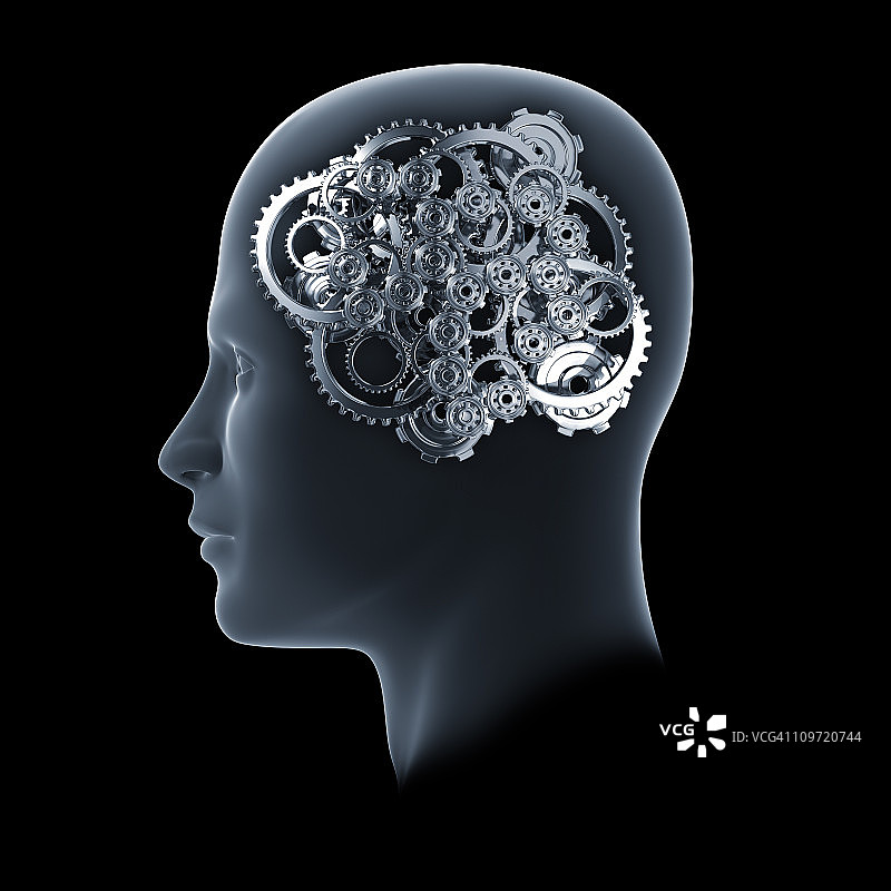 黑色背景上的齿轮图片素材