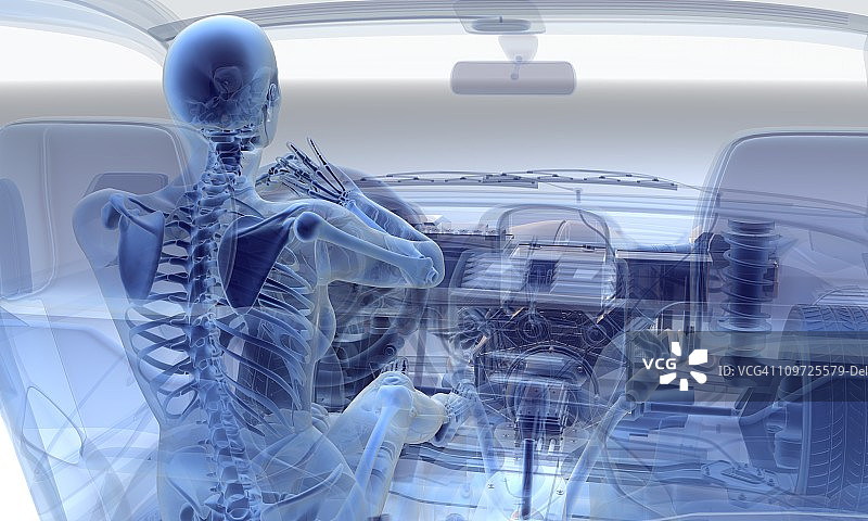 驾驶汽车的女性的透明度图片素材