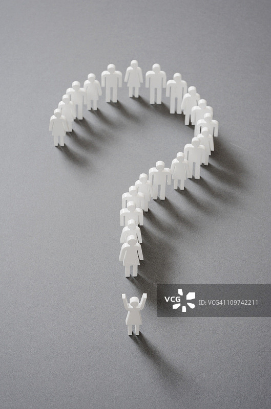 剪纸造型的问号图片素材