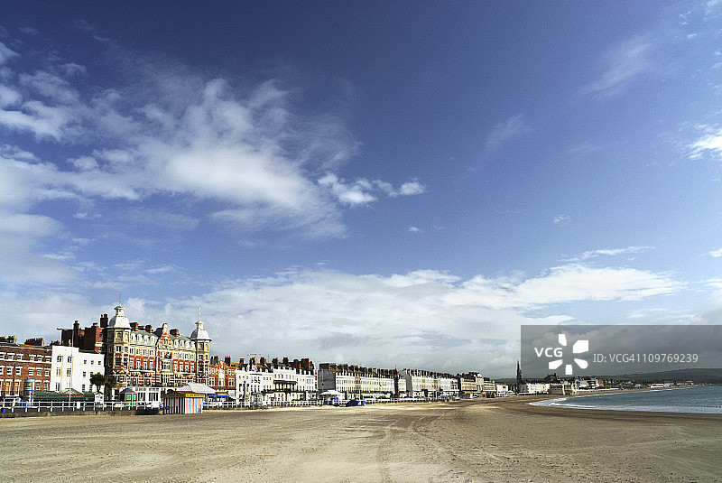 英国多塞特郡韦茅斯的海滨图片素材