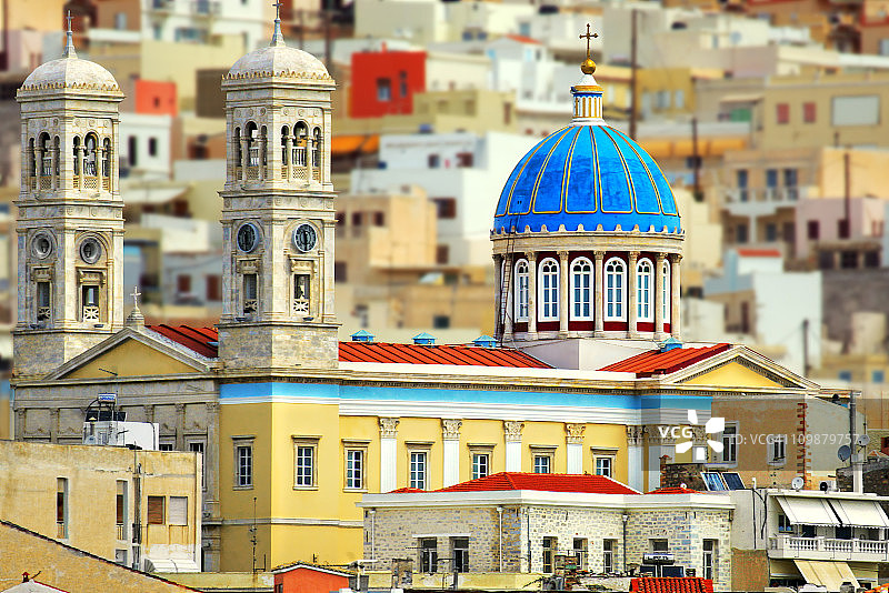 锡罗斯岛，阿gios Nikolaos教堂图片素材