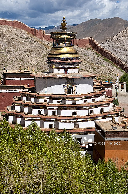 白居寺的十万佛塔，中国西藏江孜，亚洲图片素材