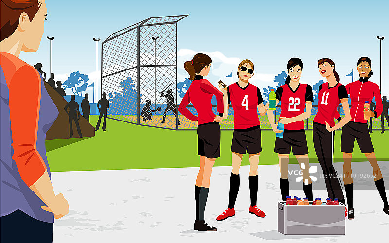 垒球场上的女人们图片素材