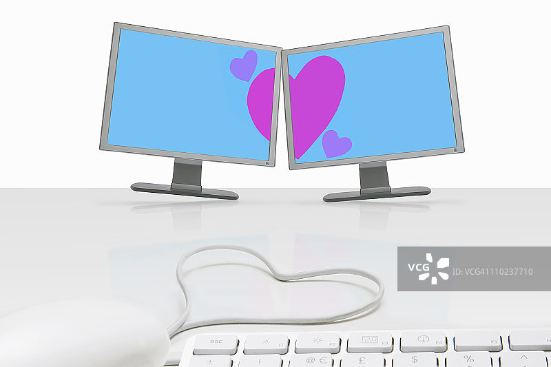 电脑屏幕共享爱心图片素材