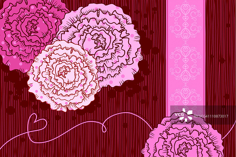 花卉邀请函（粉色和棕色）图片素材