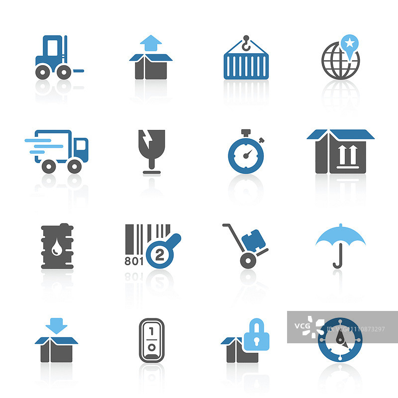 物流图标｜天蓝色系列图片素材