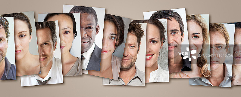 重叠的人物肖像图片素材