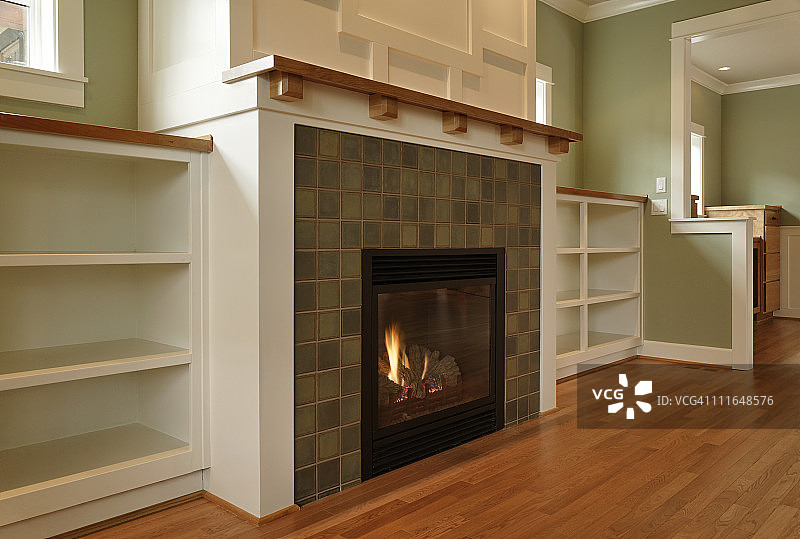 经典家居中的空置搁架图片素材