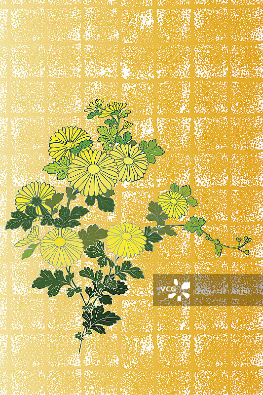 菊花日式绘画（CG）图片素材