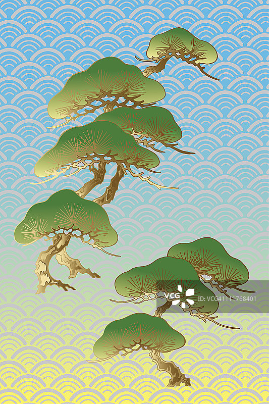 松树日本画CG图片素材