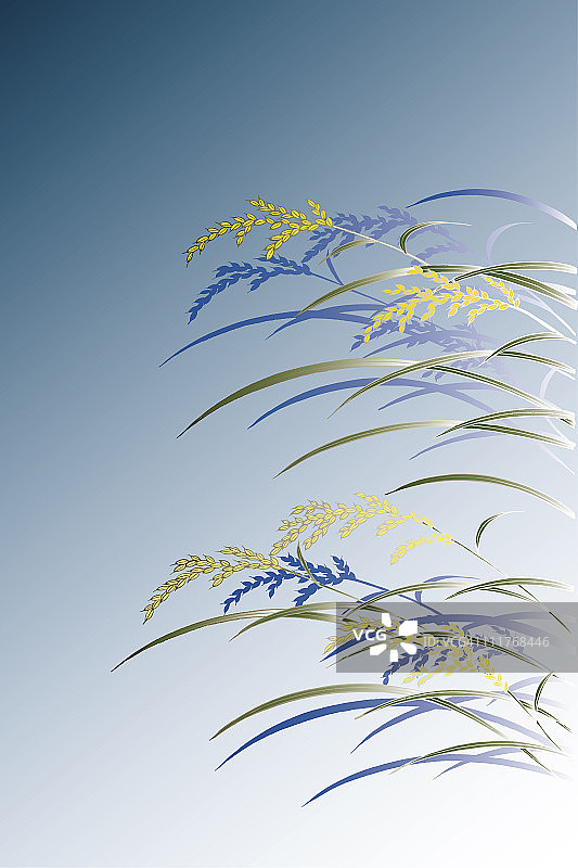 日本画CG：稻穗图片素材