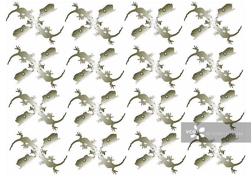 日式绘画风格的蜥蜴图案图片素材