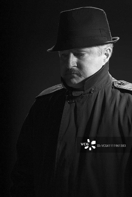 黑色电影风格的私家侦探图片素材