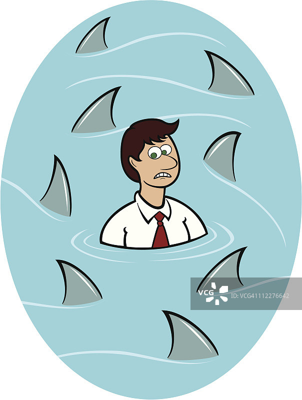 与鲨鱼游泳图片素材