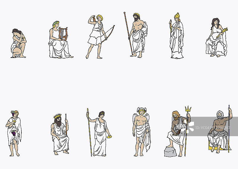 希腊诸神插画图片素材