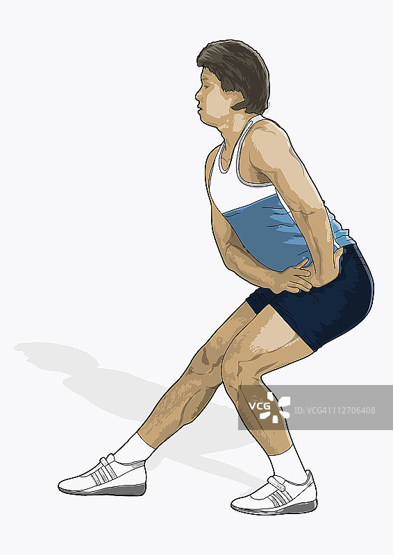 女性伸展腿筋插画图片素材