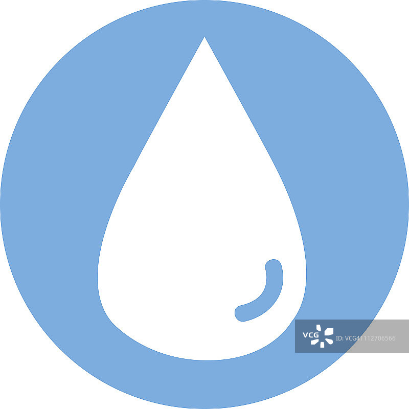 蓝圈白水滴数字插画图片素材