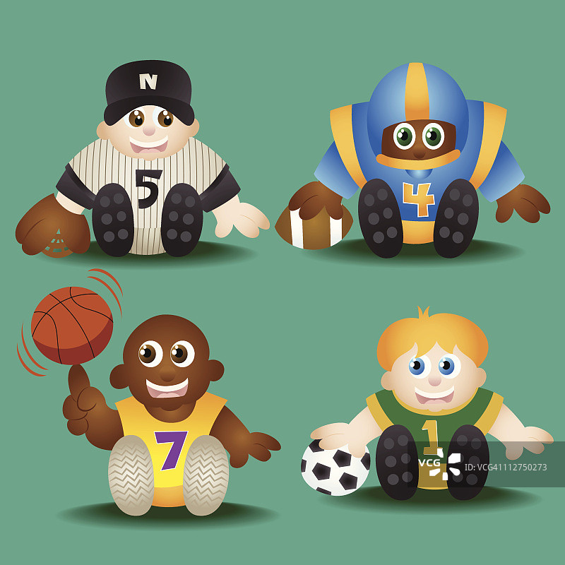 可爱运动儿童套装图片素材