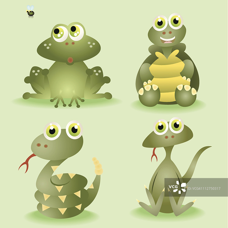 青蛙、乌龟、蛇、蜥蜴图片素材