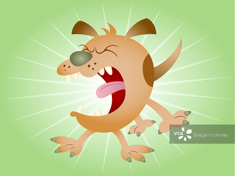 卡通吠叫的狗图片素材