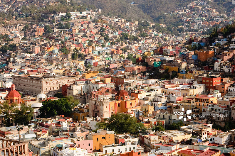 墨西哥瓜纳华托的彩色小镇图片素材