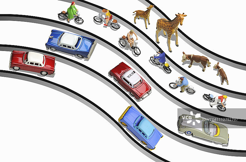 汽车、动物和人物形象图片素材