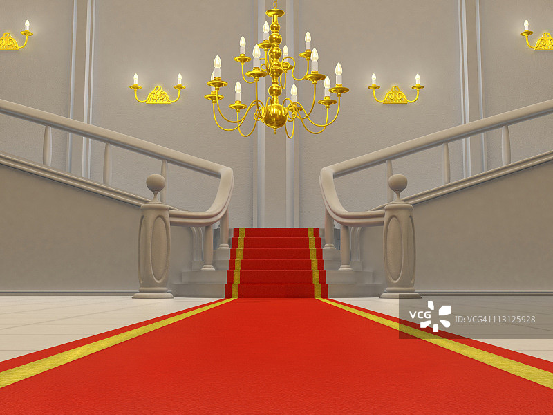 宫殿入口红地毯（渲染图）图片素材