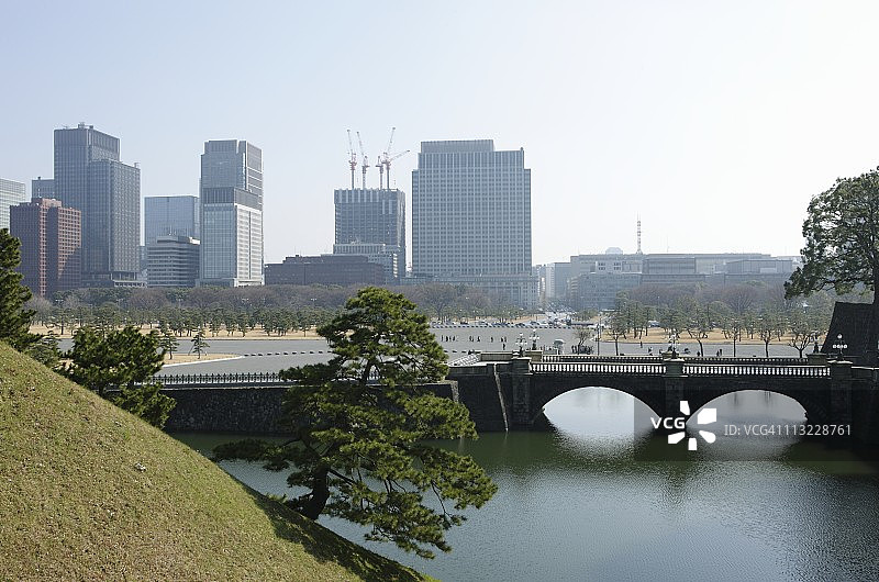 从东京皇居俯瞰的城市景观图片素材