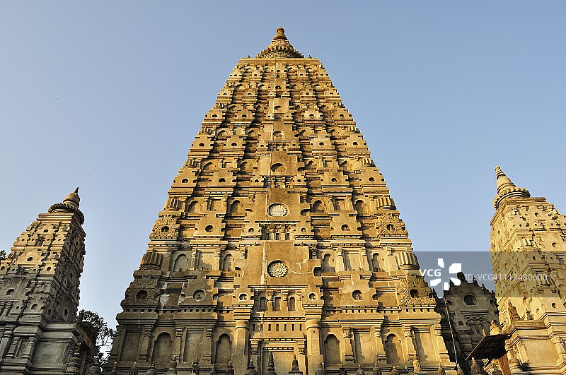 摩诃菩提寺，联合国教科文组织世界遗产，菩提伽耶，伽耶县，比哈尔邦，印度，亚洲图片素材