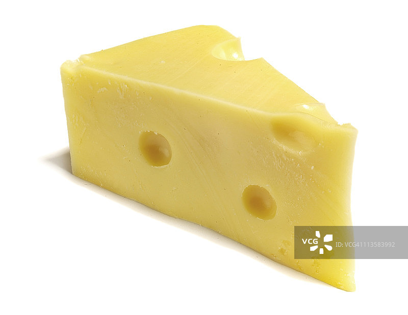白色背景下的瑞士奶酪图片素材