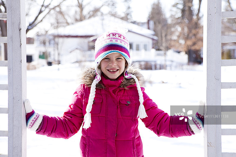 冬季快乐女孩肖像图片素材