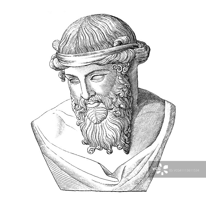 古希腊哲学家柏拉图的半身像图片素材