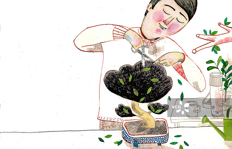 邻居的盆景图片素材