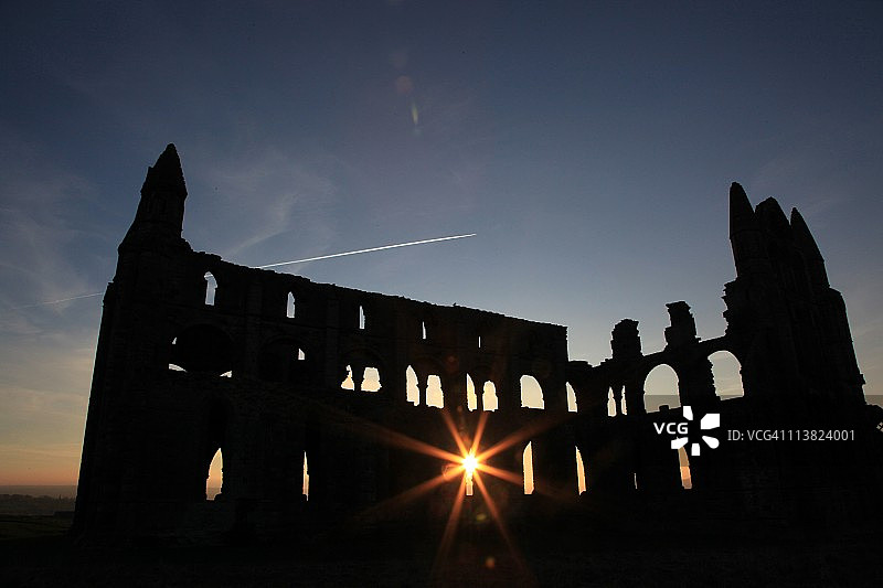 惠特比修道院剪影图片素材