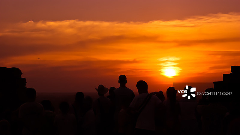 柬埔寨日落剪影图片素材