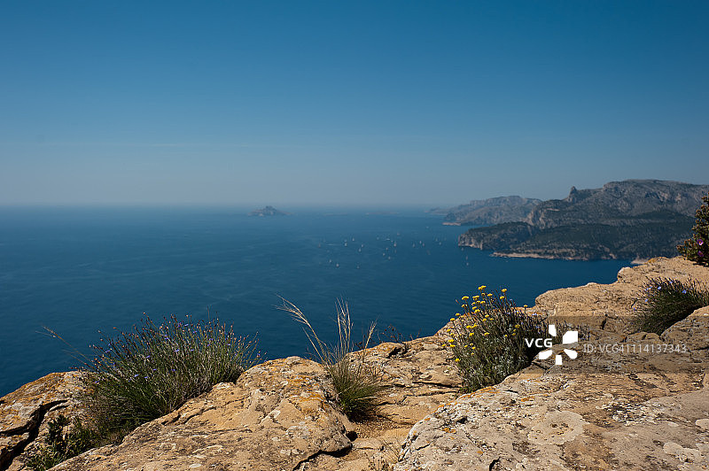 从克雷特路线欣赏卡西斯湾全景图片素材