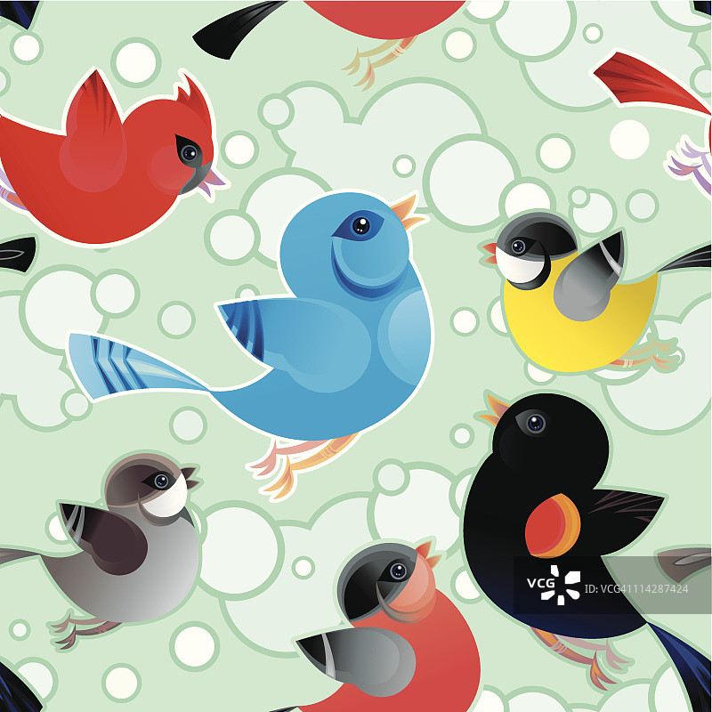 鸣叫的鸟类图案图片素材