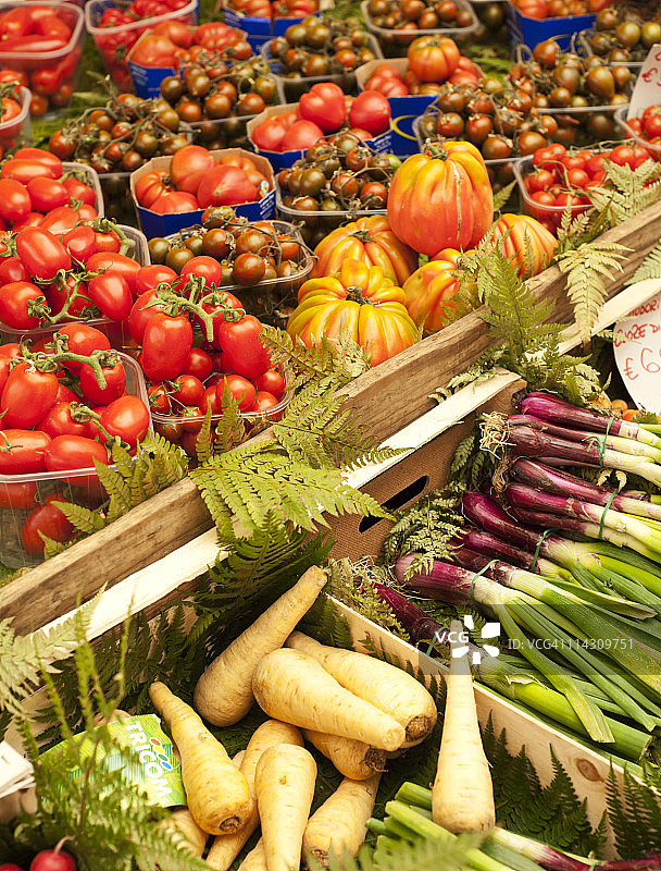 市场上待售的蔬菜图片素材
