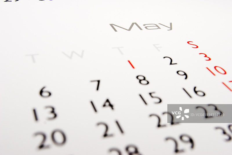 日历：五月图片素材