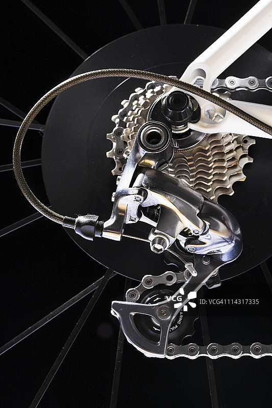 赛车自行车后拨链器图片素材