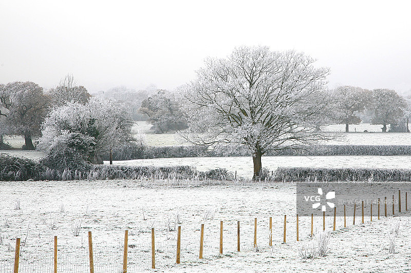 白雪覆盖的乡村图片素材