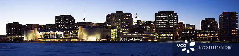 美国威斯康星州麦迪逊黄昏天际线图片素材