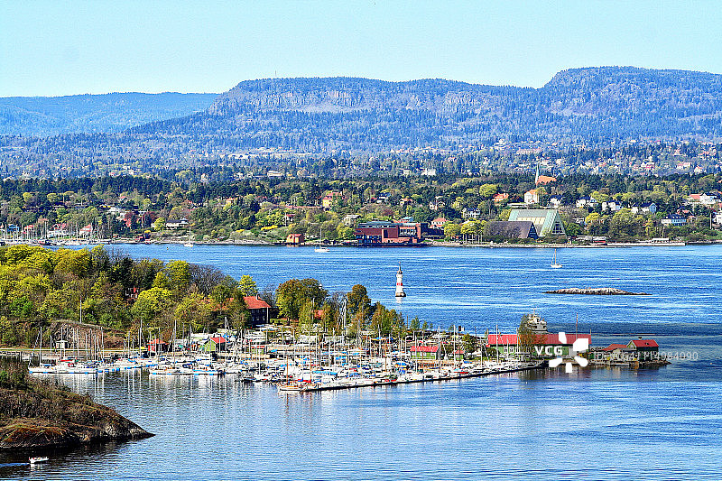 奥斯陆峡湾的码头图片素材